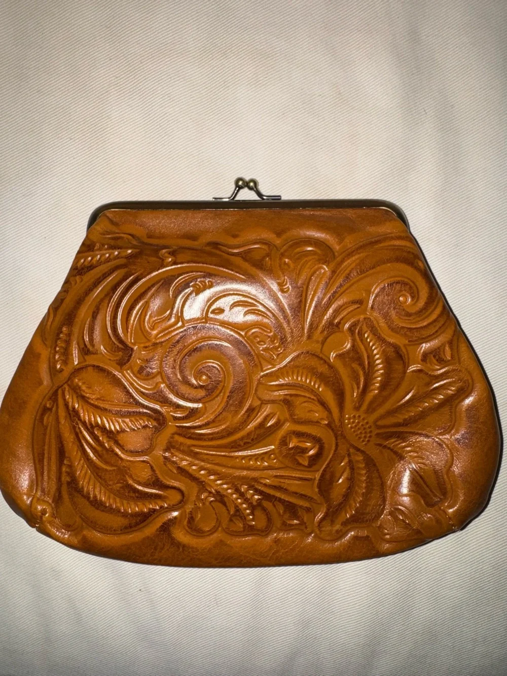 Patricia Nash Leather Kiss Lock Clutch